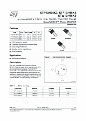 DataSheet STF13N95K3 pdf